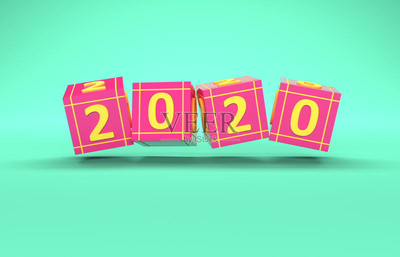 新年2020创意设计概念正版图片素材