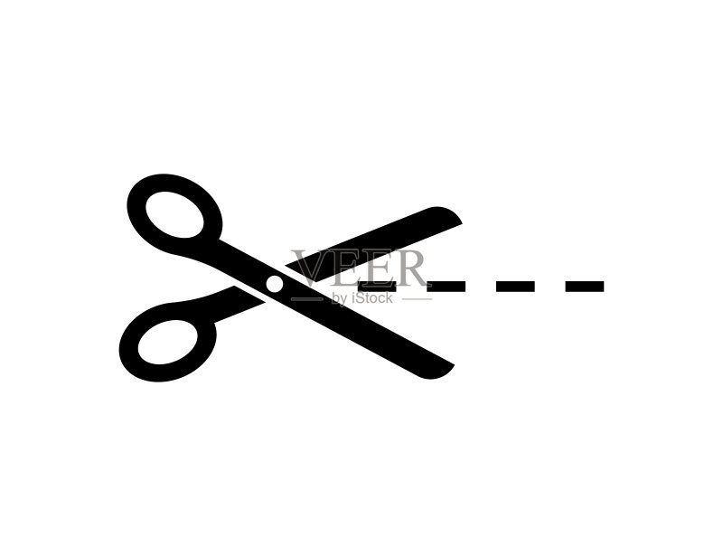 剪刀图标,裁剪线标志图标素材