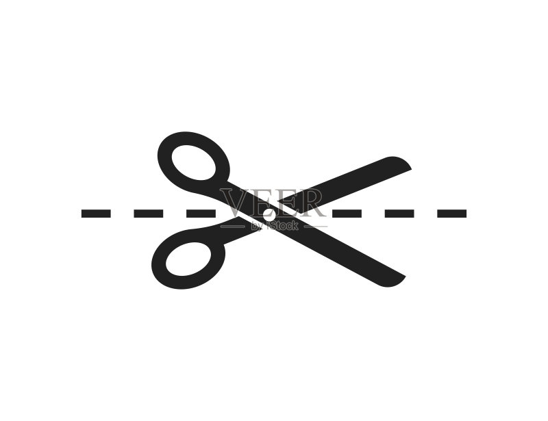 剪刀图标,裁剪线标志图标素材