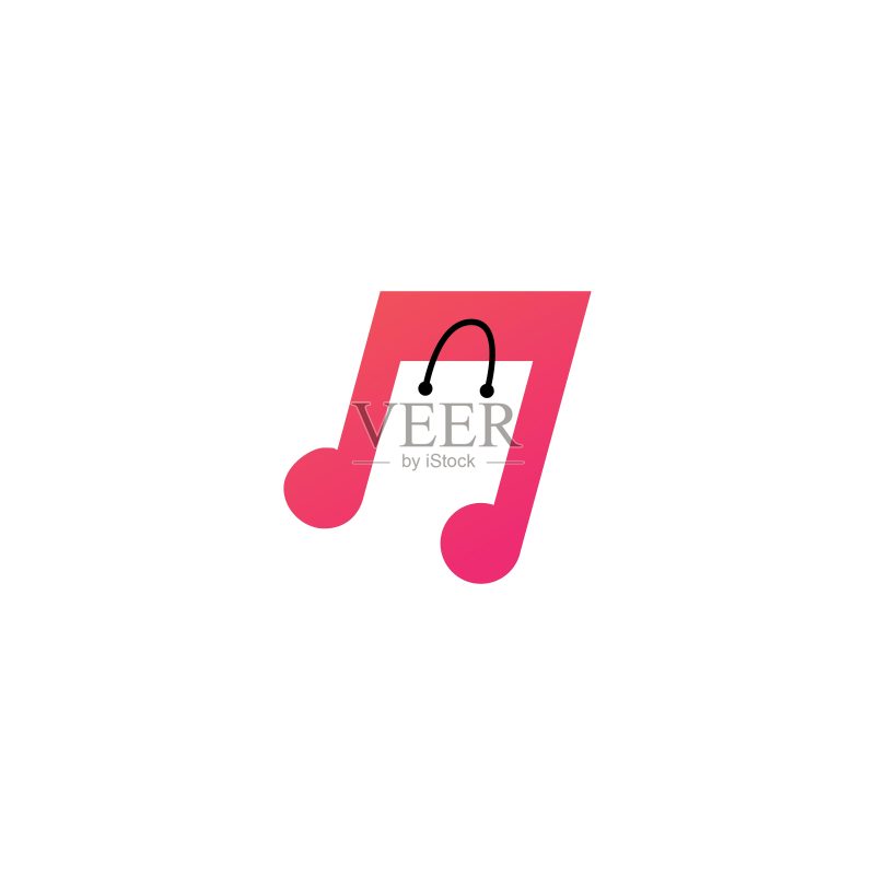 音乐商店购物袋矢量图标图标素材
