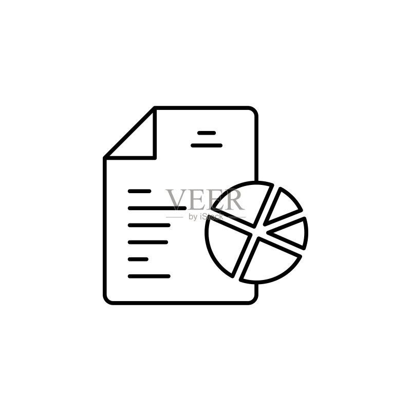 财务分析报告轮廓图标。金融图示元素图标。符号可用于网页、徽标、移动应用、UI、UX图标素材