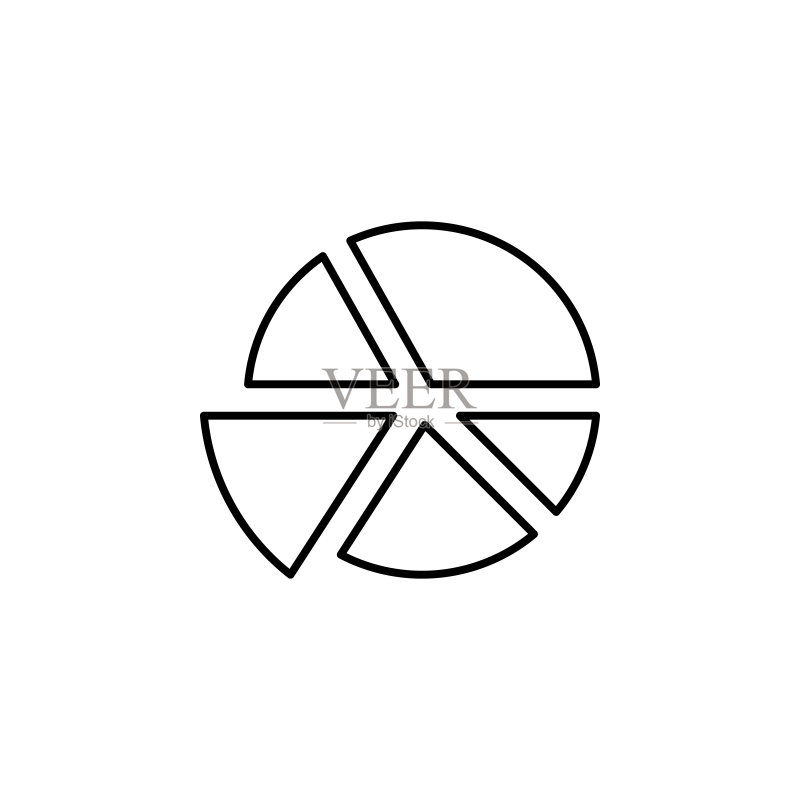 饼状图财务轮廓图标。财务图示图标元素。符号、标志可用于网站、logo、移动应用程序、UI、UX图标素材