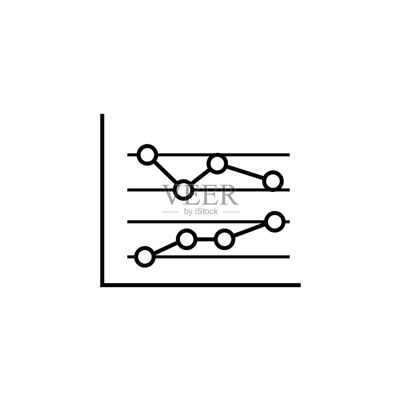 商业图表金融轮廓图标。金融图解图标元素。符号,标志可用于Web、Logo、移动App、UI、UX图标素材
