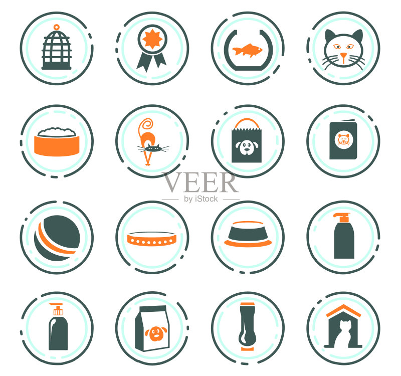 宠物用品图标集图标素材
