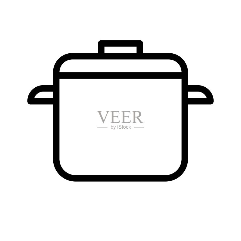 锅,厨房用具餐厅轮廓设计图标图标素材