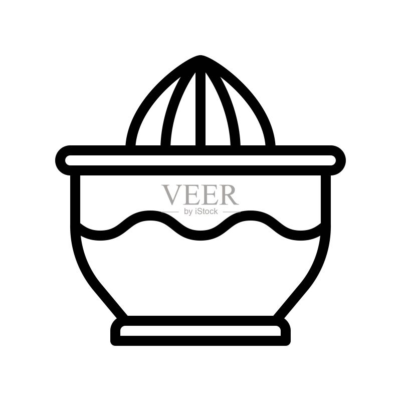 橙色柠檬榨汁机饮料可编辑轮廓图标图标素材