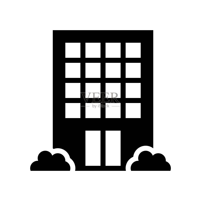 住宅物业外观黑色图标图标素材