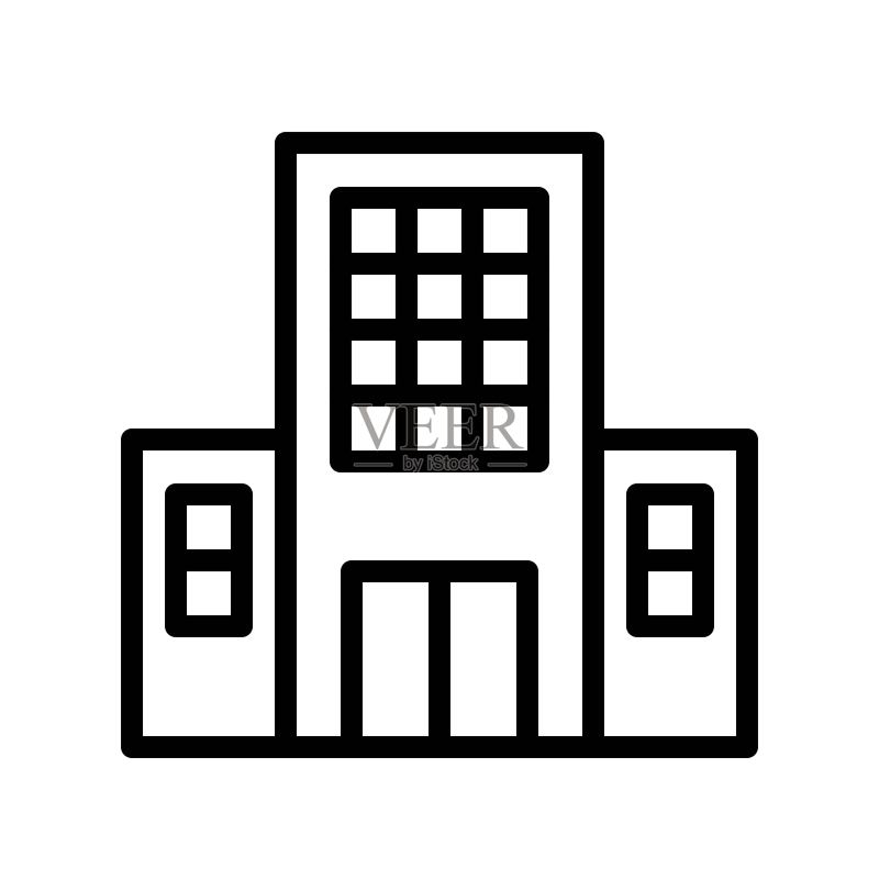 住宅房屋外观建筑可编辑轮廓图标图标素材