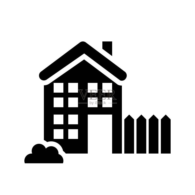 住宅物业外观黑色图标图标素材