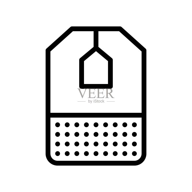 早餐热茶包饮料可编辑轮廓图标图标素材