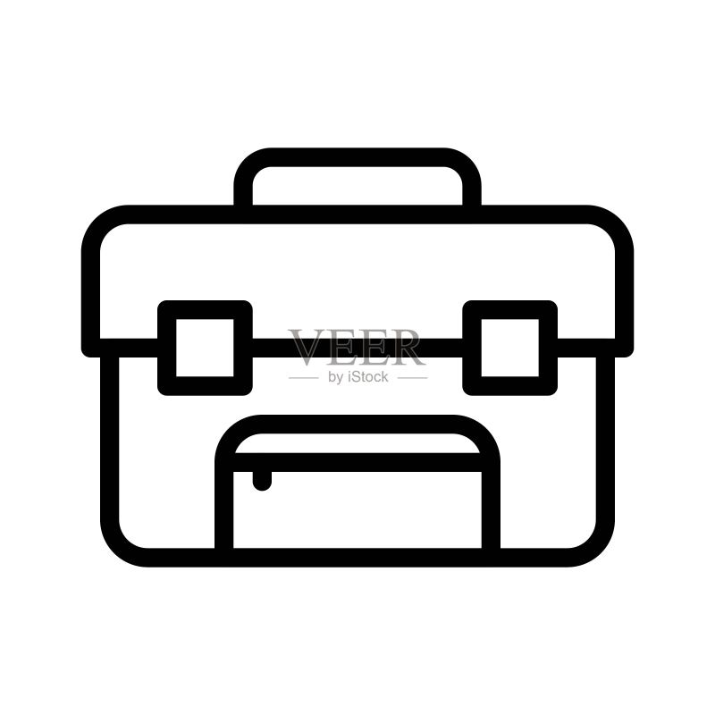 公文包矢量行李箱线条风格图标图标素材