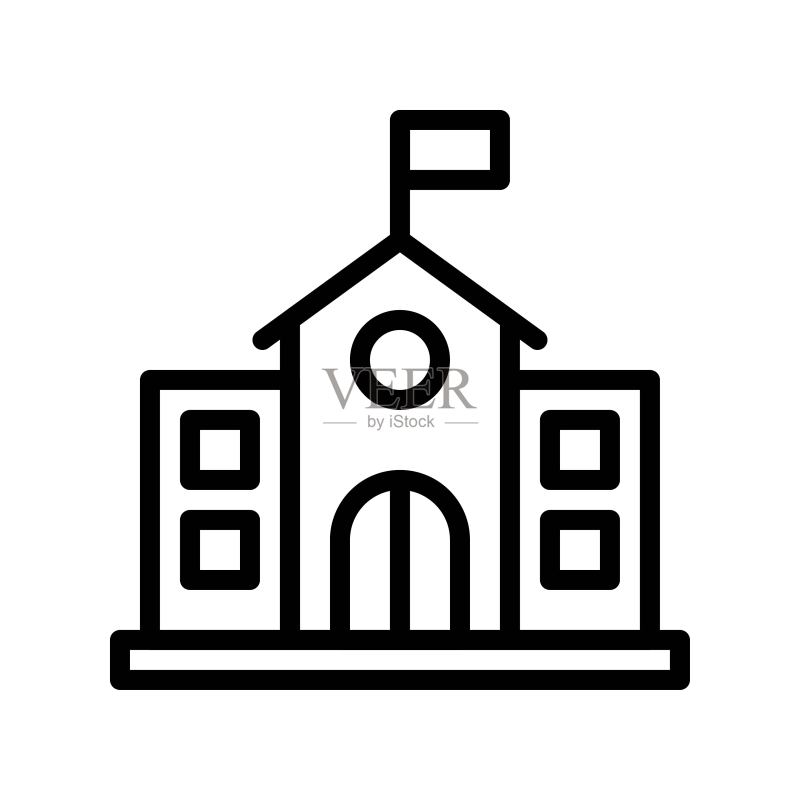 学校矢量素材,返校季线性设计图标图标素材