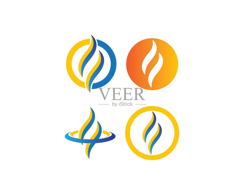 火焰Logo模板矢量图标,石油、天然气和能源logo图标素材