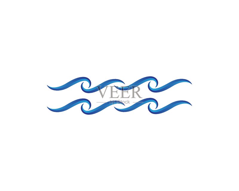 水波符号和图标Logo模板图标素材