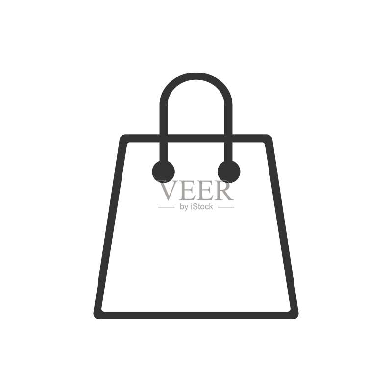 白色背景上的购物袋图标图标素材