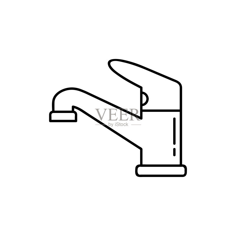 水龙头矢量线条图标图标素材