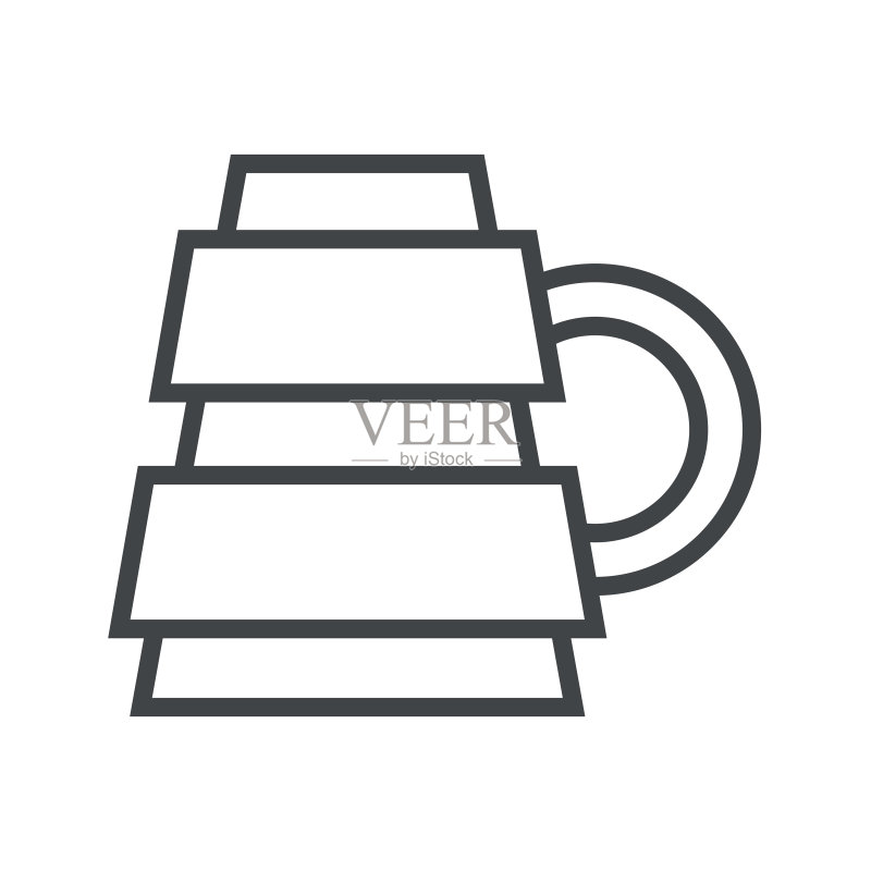 线条图标:大啤酒杯图标素材