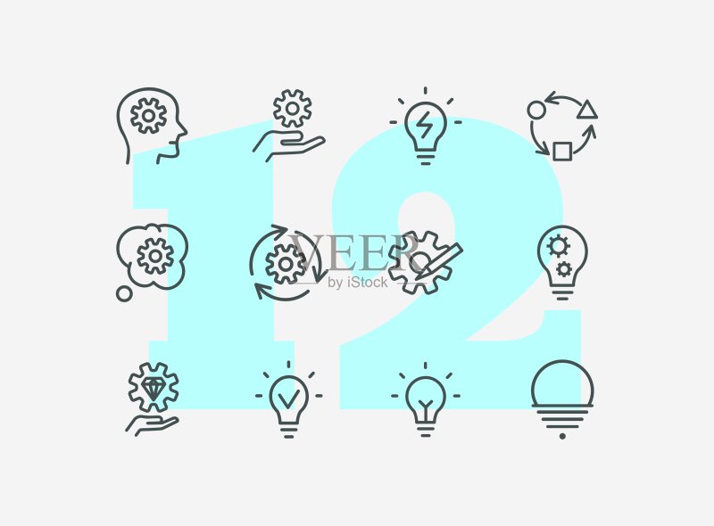 创意线性图标集图标素材