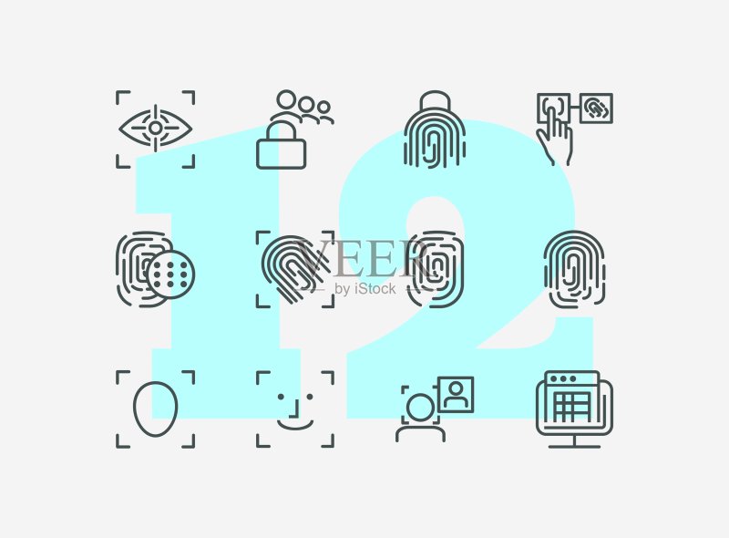 性格识别线性图标集图标素材