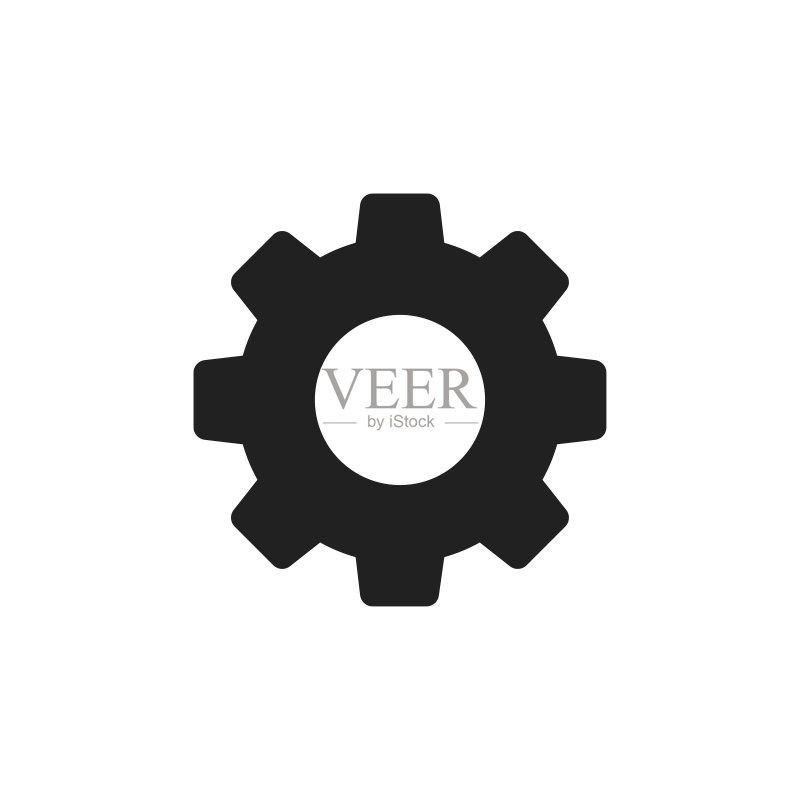 设置独立图标:齿轮符号,用于Web或UI图标素材