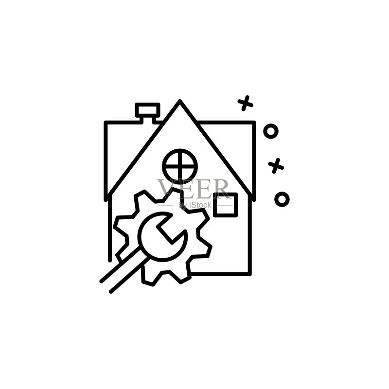 房屋维修、房地产图标图标素材