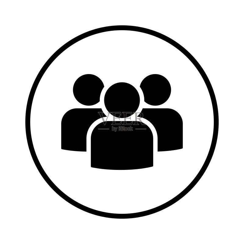 群组图标轮廓矢量图图标素材