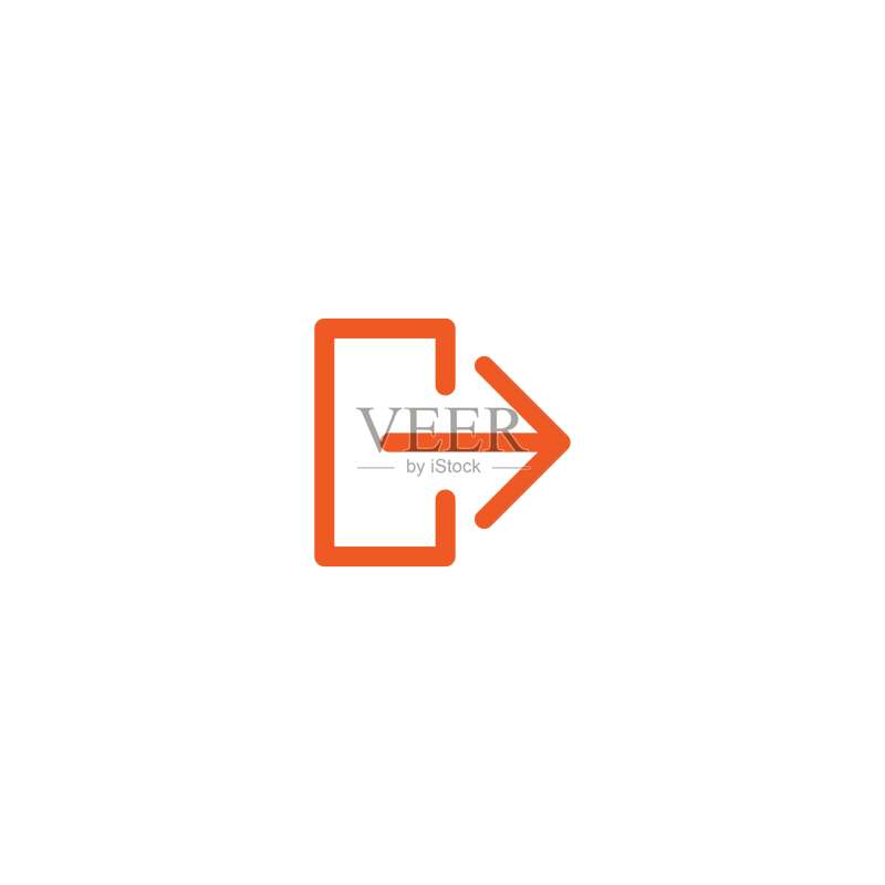 退出或注销图标,白色背景红色箭头图标素材