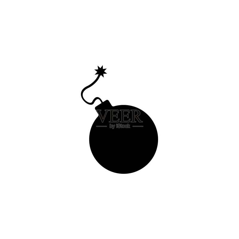炸弹图标Logo,白色图例图标素材