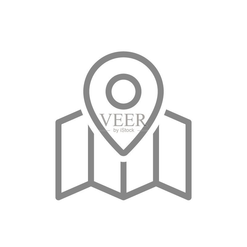 地图上的GPS定位图标。旅行标志和符号图标素材