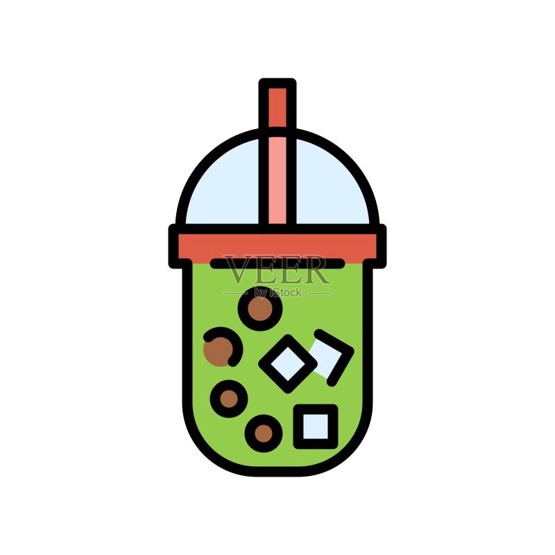 珍珠奶茶填充图标图标素材