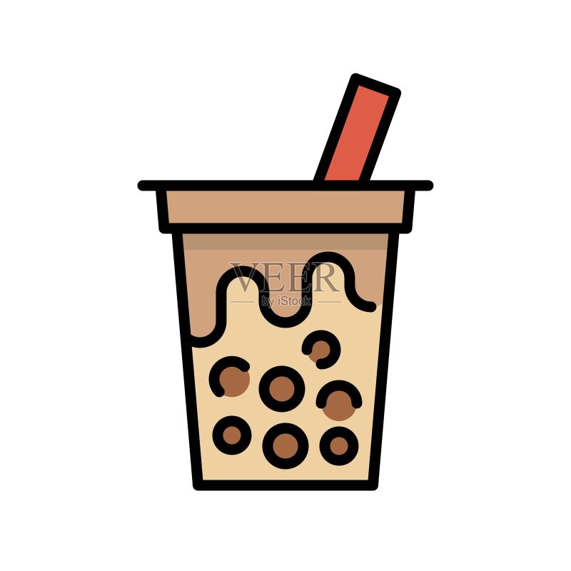 珍珠奶茶填充图标图标素材