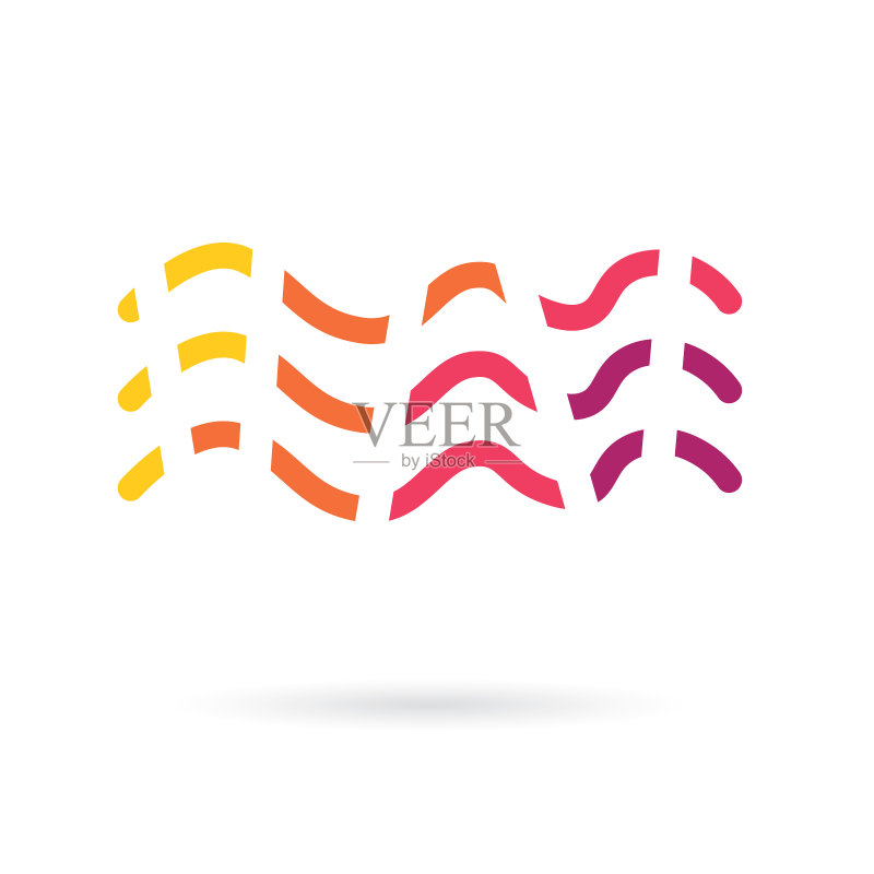 彩色波浪图标图标素材