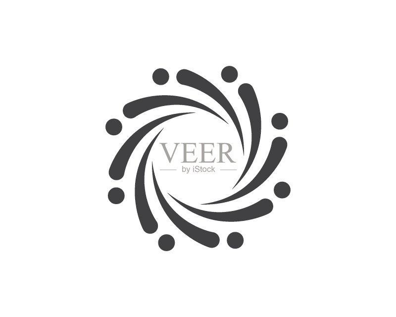 涡流Logo图标波浪和螺旋矢量图标素材