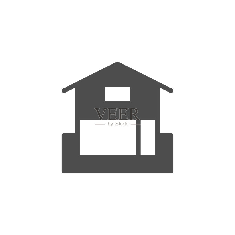 房屋结构图标与建筑概念图标素材