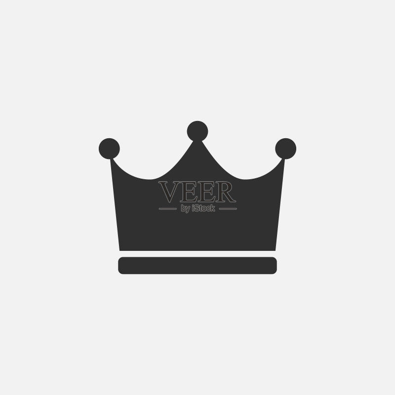 白色背景上孤立的皇冠图标矢量素材图标素材