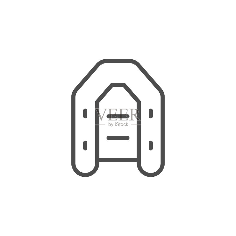 充气船线条轮廓图标图标素材
