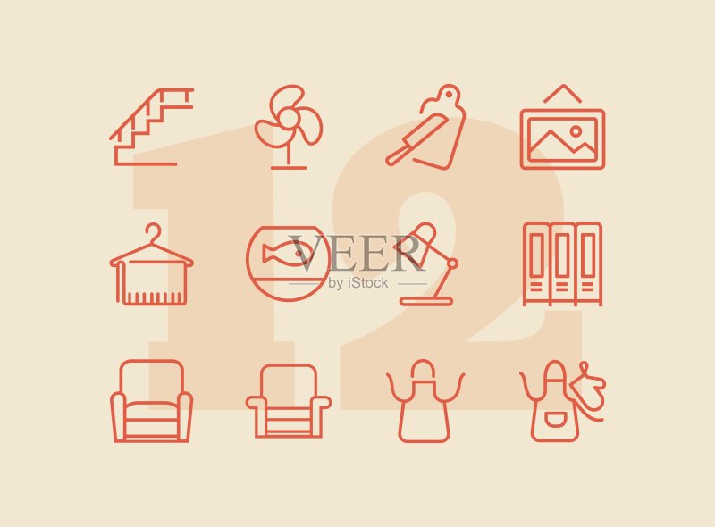 农业线性图标集图标素材