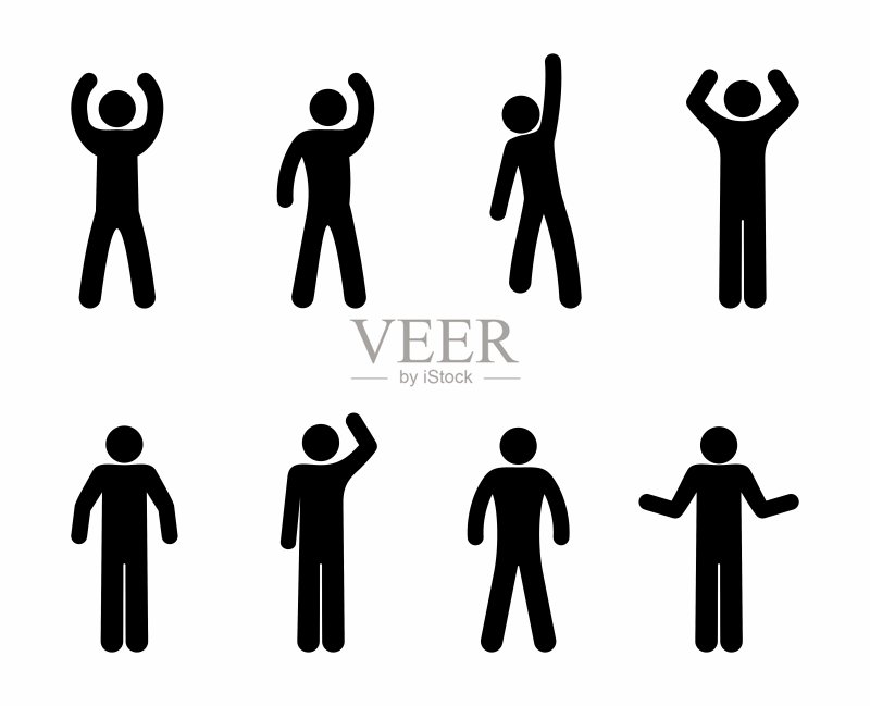 人形图标,人物象形图,手部动作图标素材