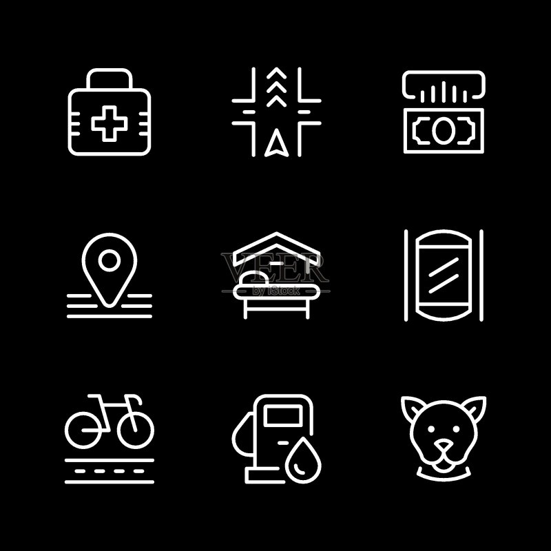 公共导航线条图标集图标素材