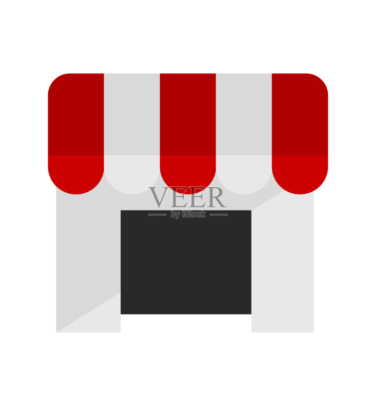 商店、店铺、市场扁平矢量图标图标素材