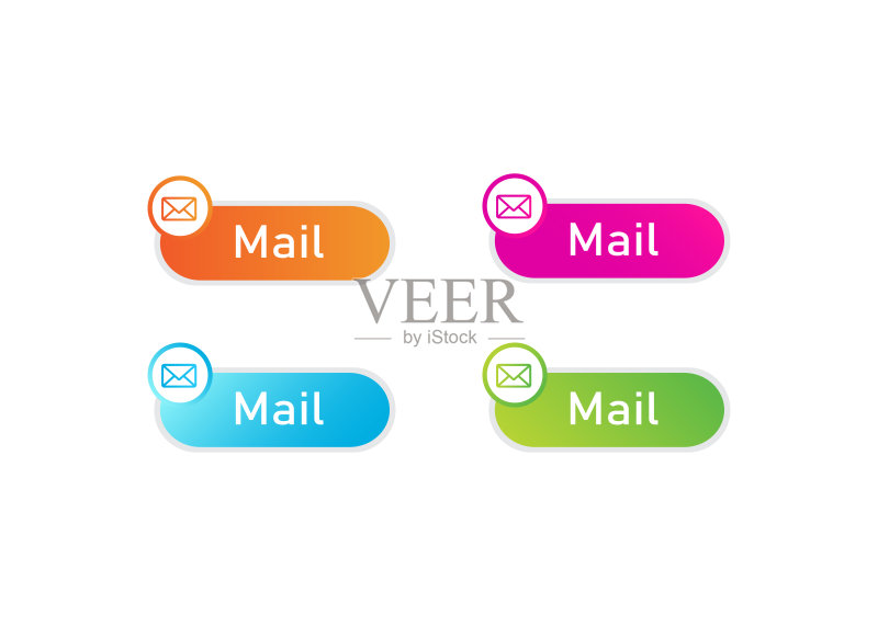 带有邮件图标的邮件按钮设计矢量素材图标素材