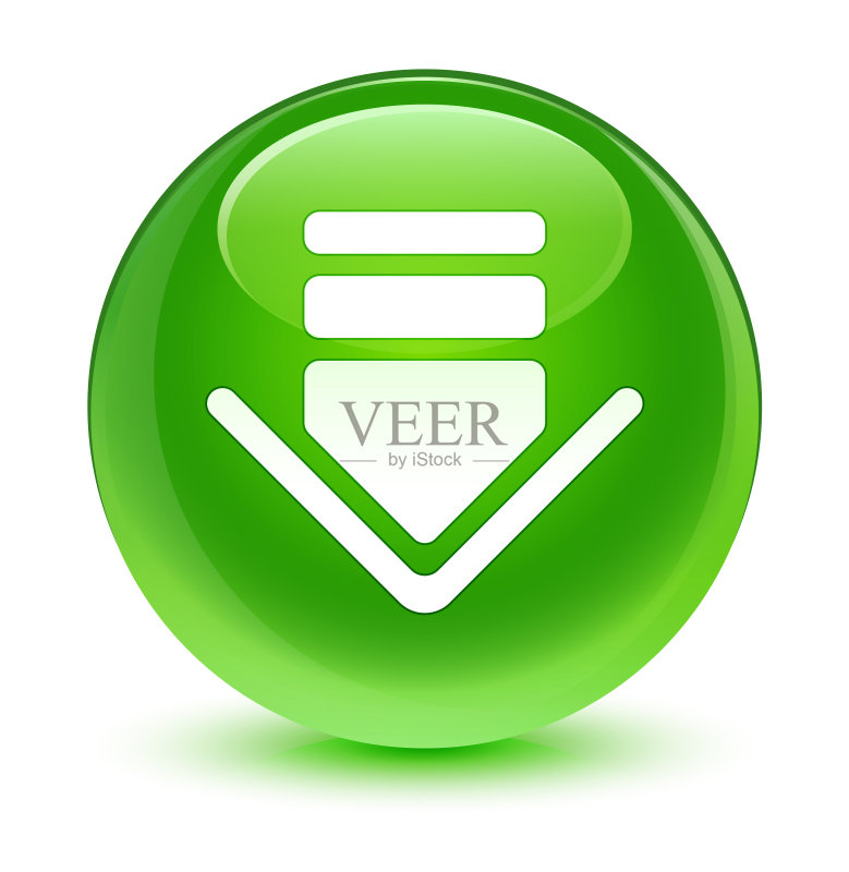 下载图标玻璃质感绿色圆形按钮图标素材