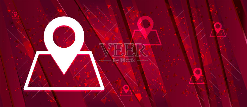 红色抽象地图点图标banner背景图标素材
