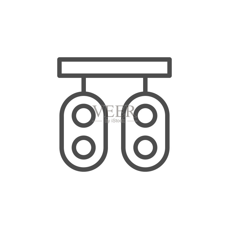 交通信号灯线条轮廓图标图标素材