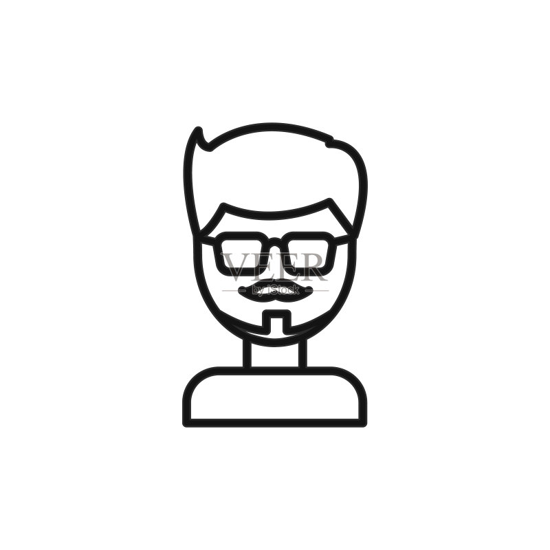 胡须线条图标,适用于UI UX网页应用图标素材