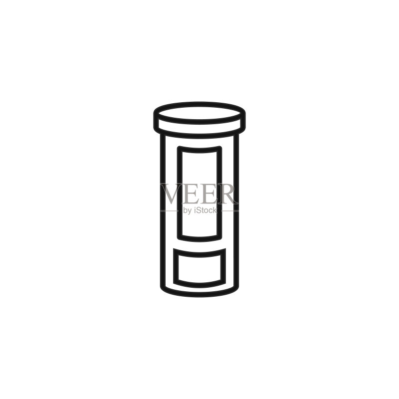 医疗工具线性药瓶图标图标素材