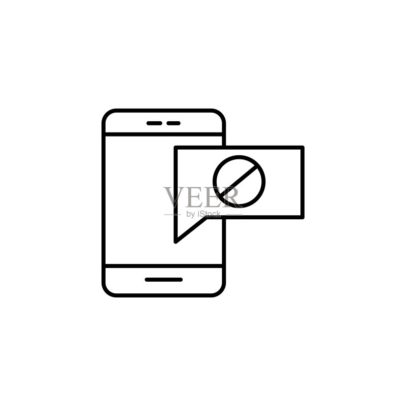 禁止使用智能手机图标:社交媒体成瘾元素图标素材