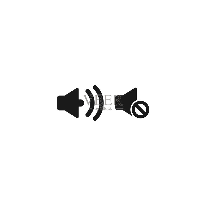 扬声器声音喇叭标志符号集图标素材