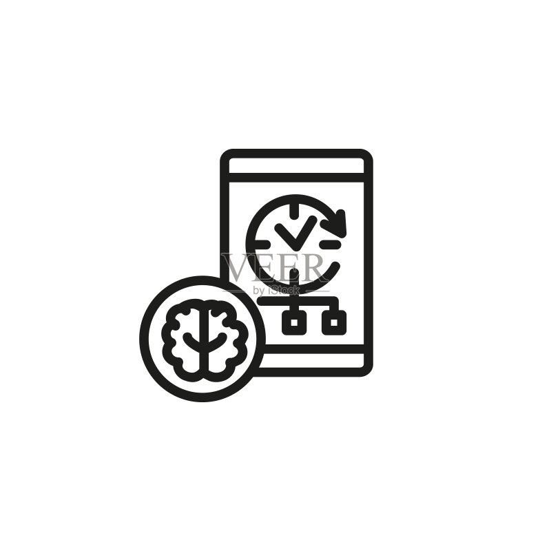 智能管理线性图标图标素材