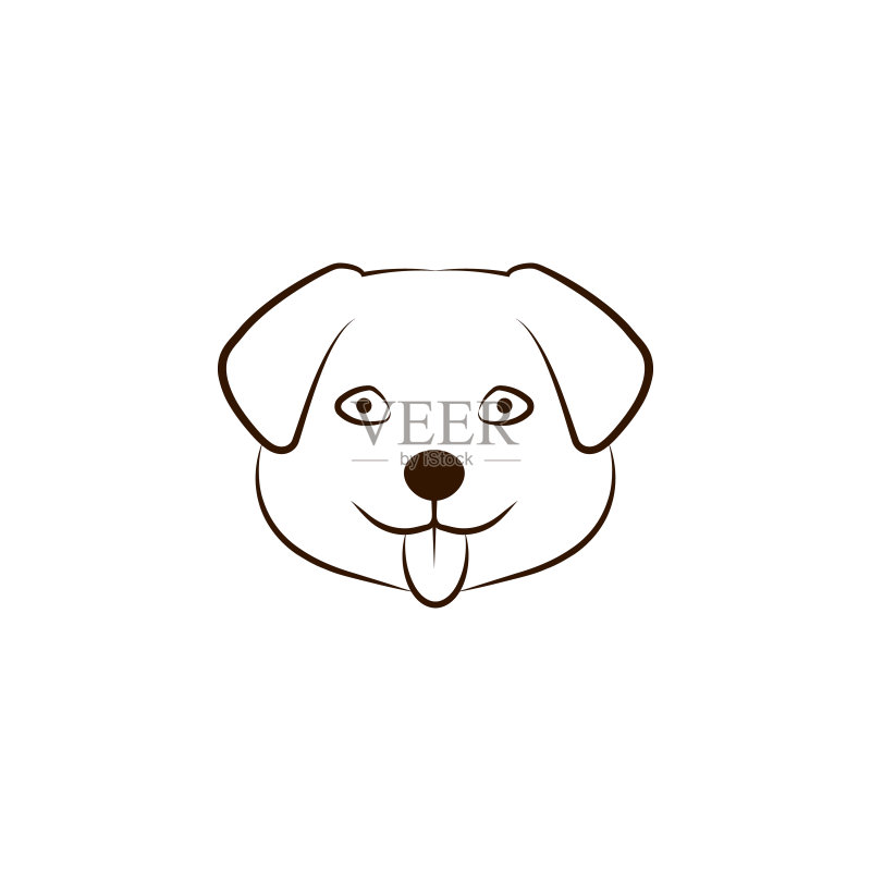 藏獒幼犬图标:犬种手绘图标之一设计元素图片